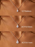 Sterling Silver Pear Shape Zircon Necklace for Women Engagement Wedding Minimalist Jewelry