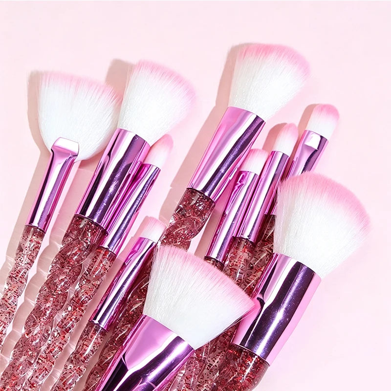 10-Piece Makeup Brush Set for Face & Eye Cosmetics - Durable & Versatile