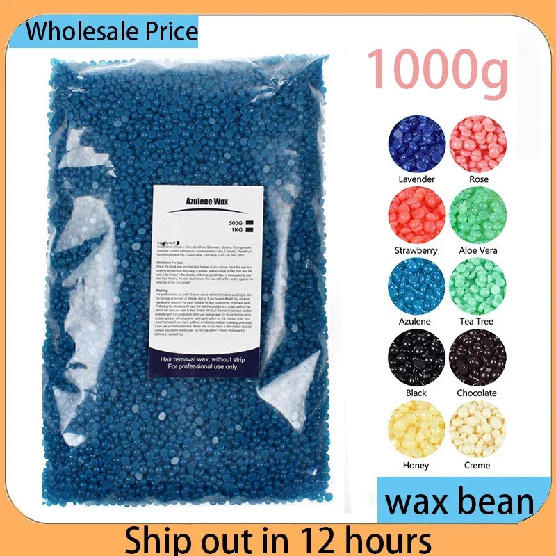 1000g Hard Wax Beans for Painless Hair Removal, Suitable for Bikini Face Body