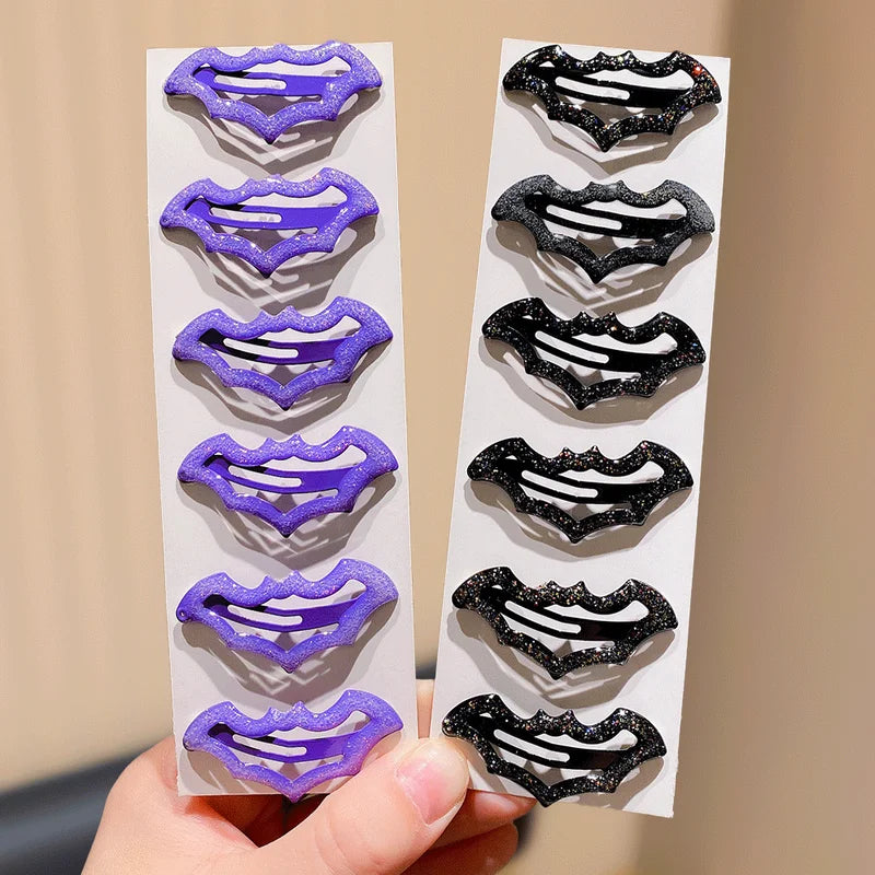 Halloween Bat Hairpins Set Multi-Color Cute Fashion Hair Accessories for Women Girls Party Gift