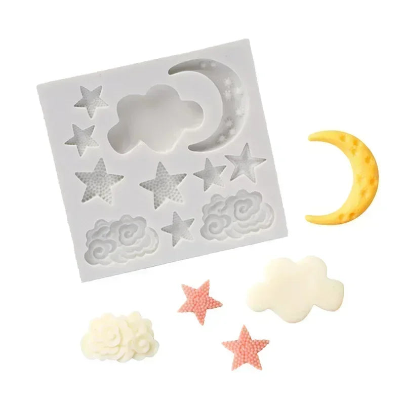 Silicone Mold Cloud Moon Star Geometric Pattern for Cake Chocolate Candies DIY Crafts