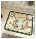 Large Absorbent Kitchen Drain Mat - Quick Dry Coffee Dish Drying Pad