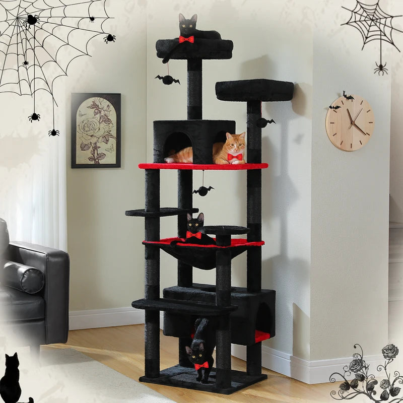 Large Multi-Level Cat Tree Tower with Sisal Scratching Posts, Spacious Condos and Perches