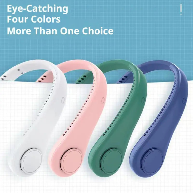 Portable Bladeless Neck Fan with 5-Speed Rechargeable Personal Cooling