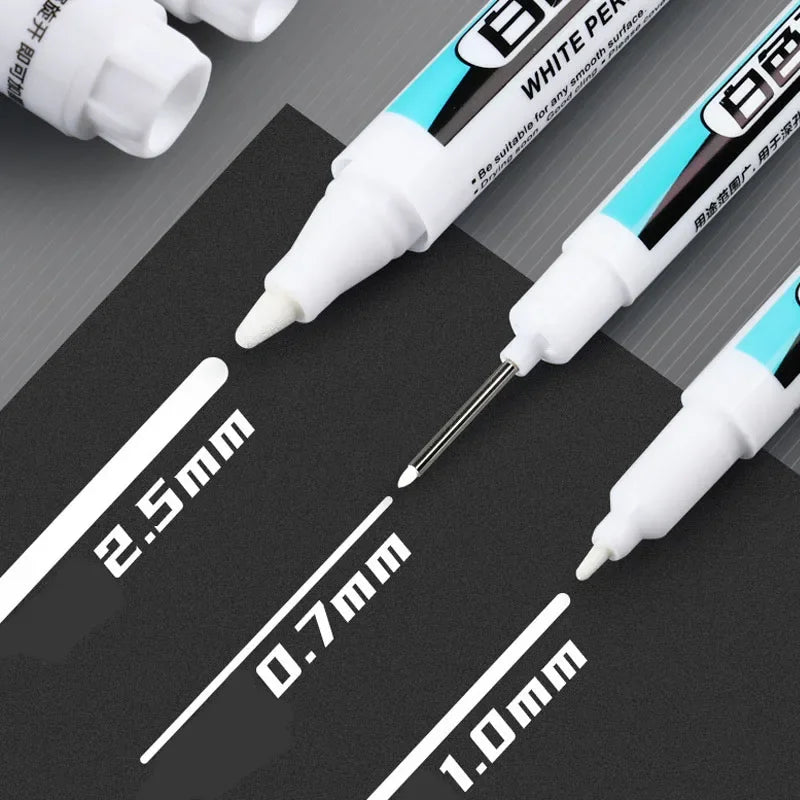 Waterproof Permanent Paint Markers - Oily Liquid Ink for Wood, Glass, Metal, Leather, Plastic