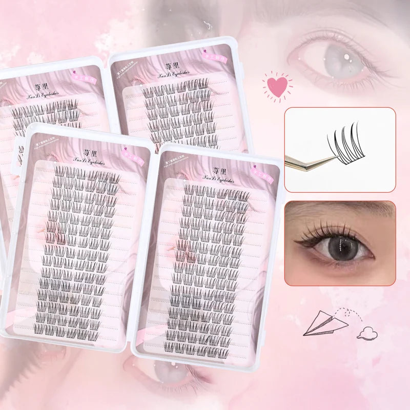 3D Wispy Fluffy Fake Eyelashes Cluster for Natural Eye Makeup DIY Lash Extension