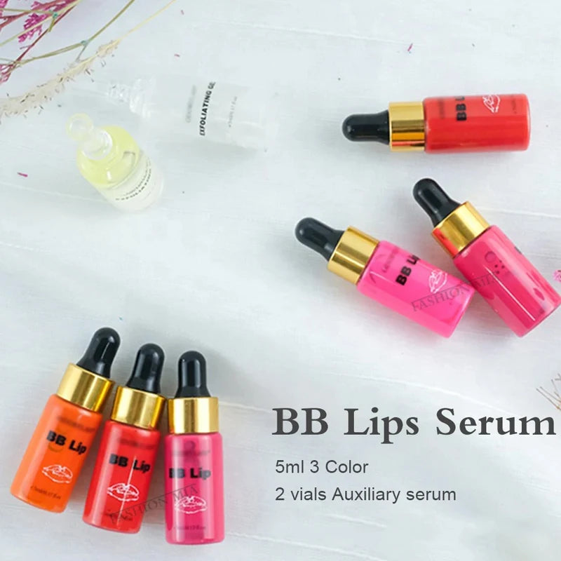 Lip Care Set with Tinted Ampoule Gloss - Semi-Permanent Hydrating Lip Color