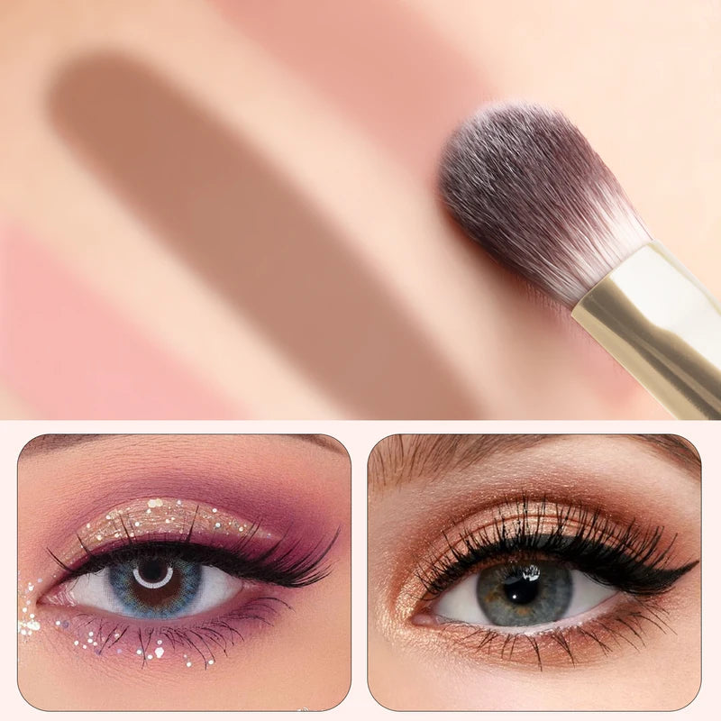 12Pcs Eye Makeup Brush Set with Synthetic Hair - Blending, Shader, Angled & Liner Brushes