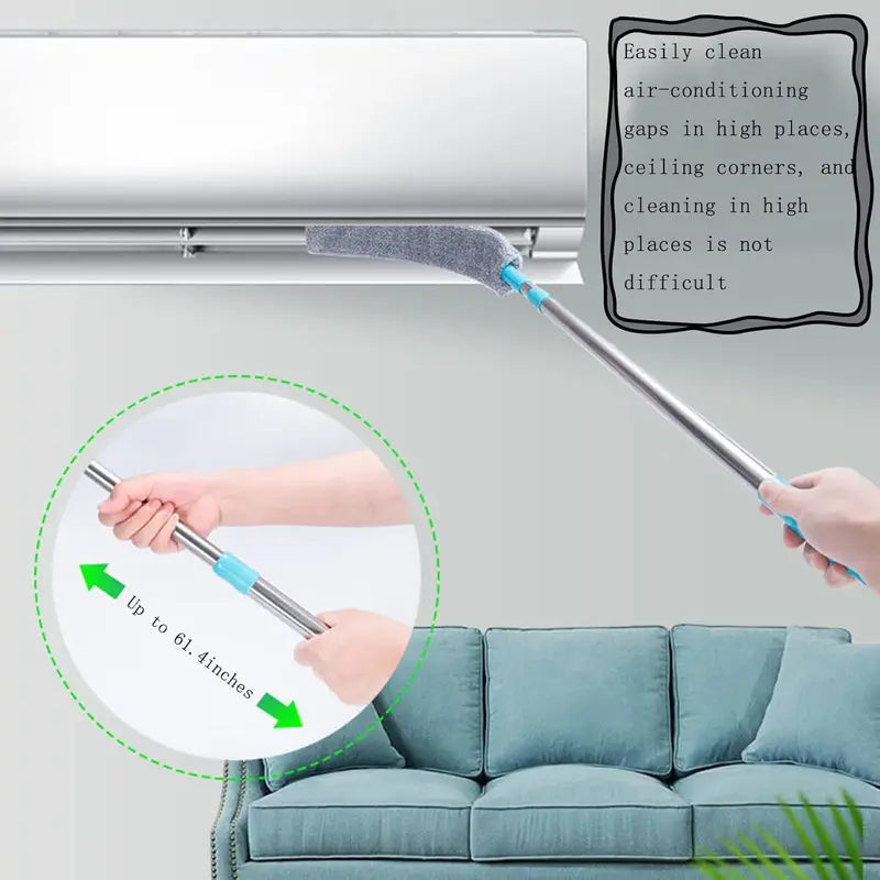 Retractable Dust Cleaner for Under Appliances - Microfiber Furniture Gap Duster, Washable, Multi-Color
