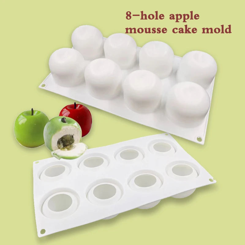 Silicone Apple Mold for Baking and Crafting - 3D Fruit Shape Chocolate Candy Soap Candle Mould