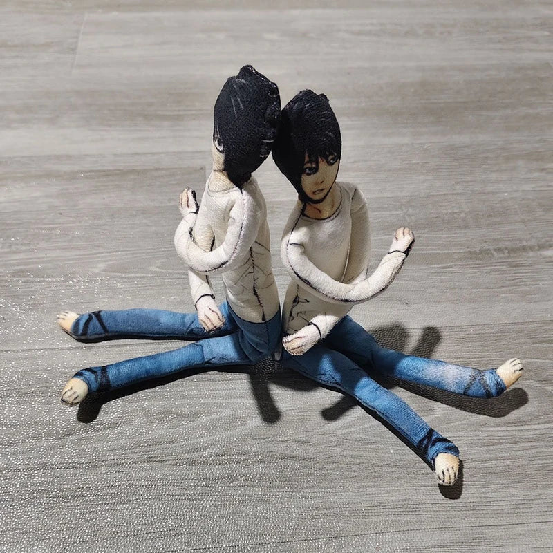 Anime Death Note L Cosplay Plush Doll - Flexible Jointed Stuffed Toy for Room Decor & Gifts