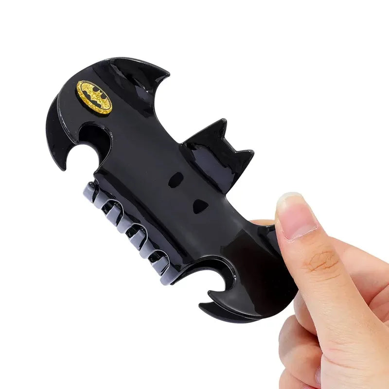 Halloween Black Bat Acrylic Hair Clip - Stylish Ponytail Claw Accessory
