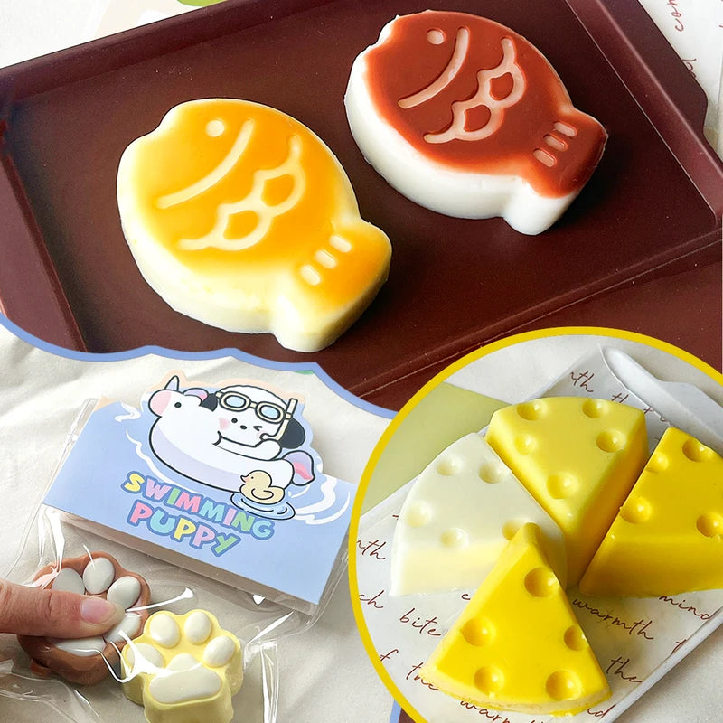 DIY Liquid Silicone Squishy Kit Set - Kawaii Cat Paw & Cartoon Characters