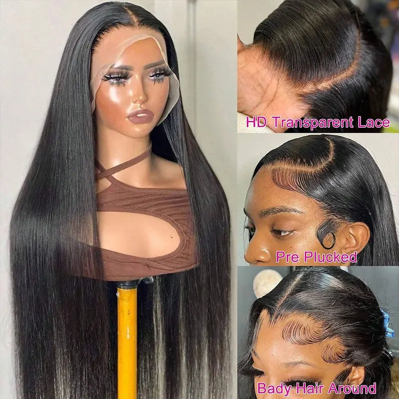 HD Lace Frontal Wig Human Hair 13x6 & 13x4 Styles, Straight, 200-250% Density