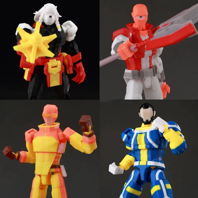 Anime Action Figure 3D Printed Multi-Jointed Collectible Toy - Multiple Colors