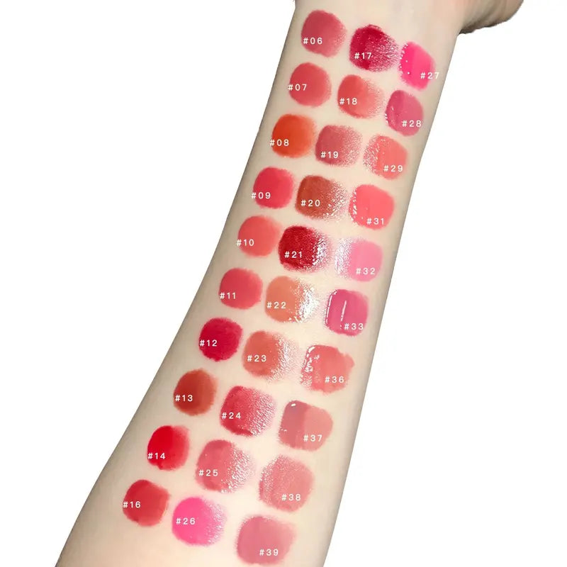 Long-Lasting Lip Tint Set - Juicy Glossy Finish, 12 Shades, Korean Makeup