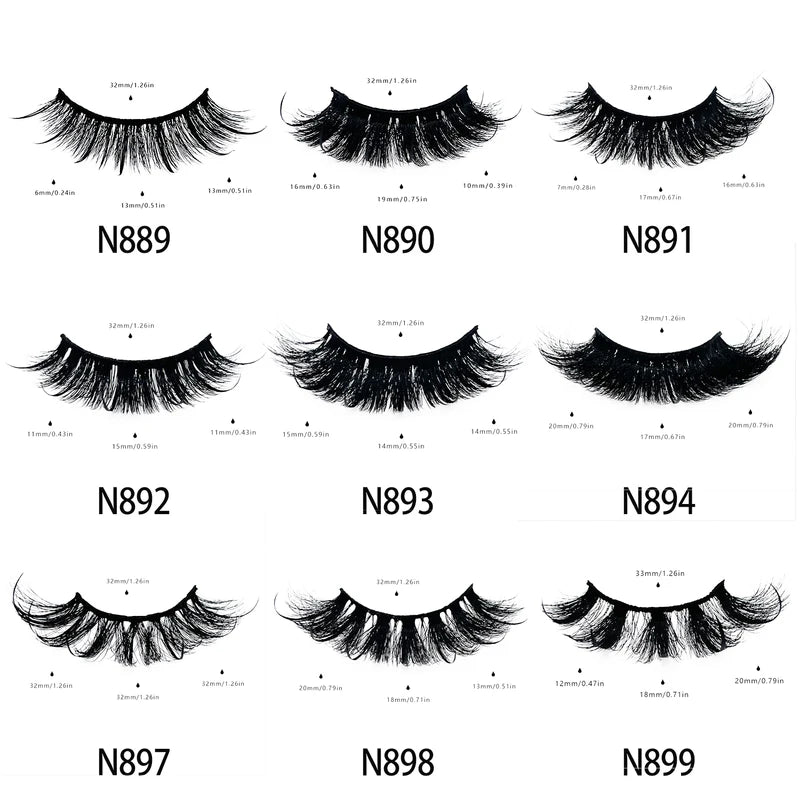 False Eyelash Extensions 10 Pairs Fluffy Wispy Faux Mink Spiked Lashes Wholesale