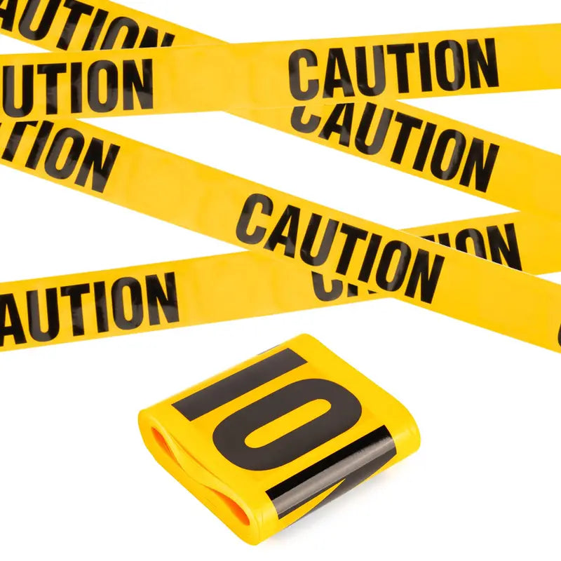 20m Caution Hazard Tape Black Yellow Waterproof Non-Adhesive Safety Warning Barricade