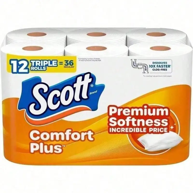 Commercial Size Triple Roll Toilet Paper Bulk Pack Soft Septic Safe for Hotel Office Home