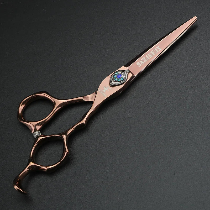 Professional 6-Inch Peacock Hair Cutting Scissors - Thinning & Styling Shears