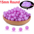 Glow In The Dark Silicone Beads 12/15MM Round Luminous Jewelry Making Supplies - 50Pcs