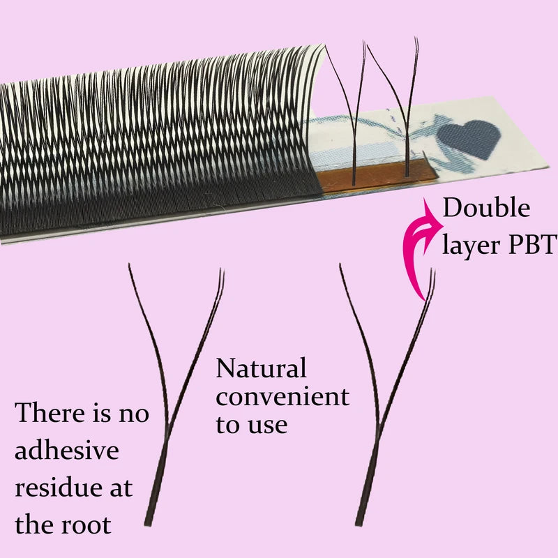 False Eyelash Extensions 5DW W Shape Mink Volume Lashes - Multiple Colors & Lengths