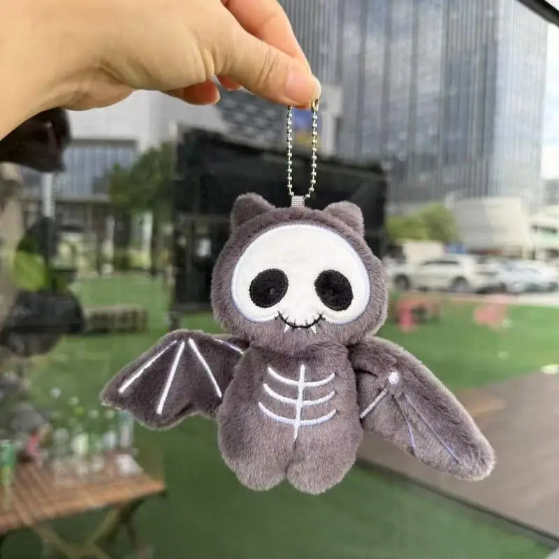 Halloween Skeleton Bat Plush Keychain for Kids Bag Decor Holiday Gift