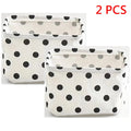 Black & White Polka Dots Storage Box with Handle - Modern Fabric Organizer