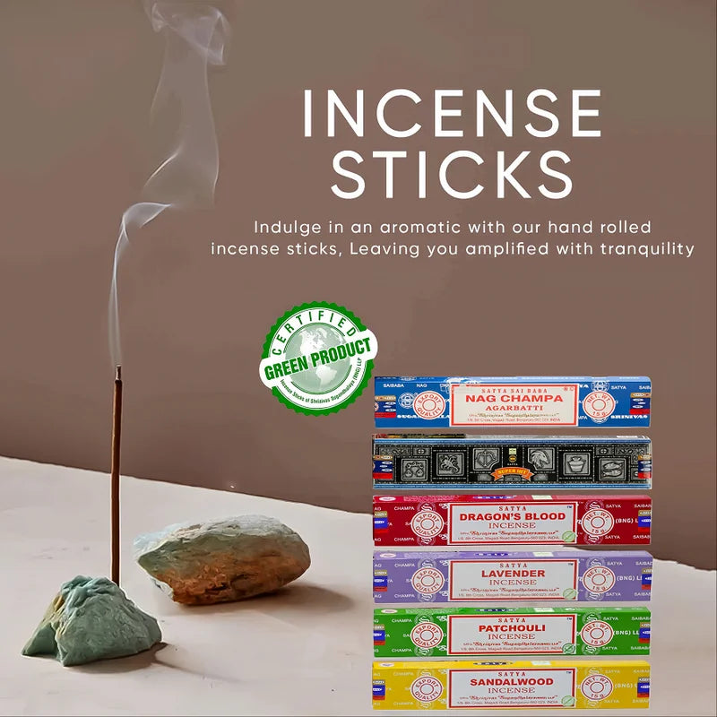 Hand-Rolled Incense Sticks Variety Pack - 15g with Multiple Scents for Meditation & Relaxation