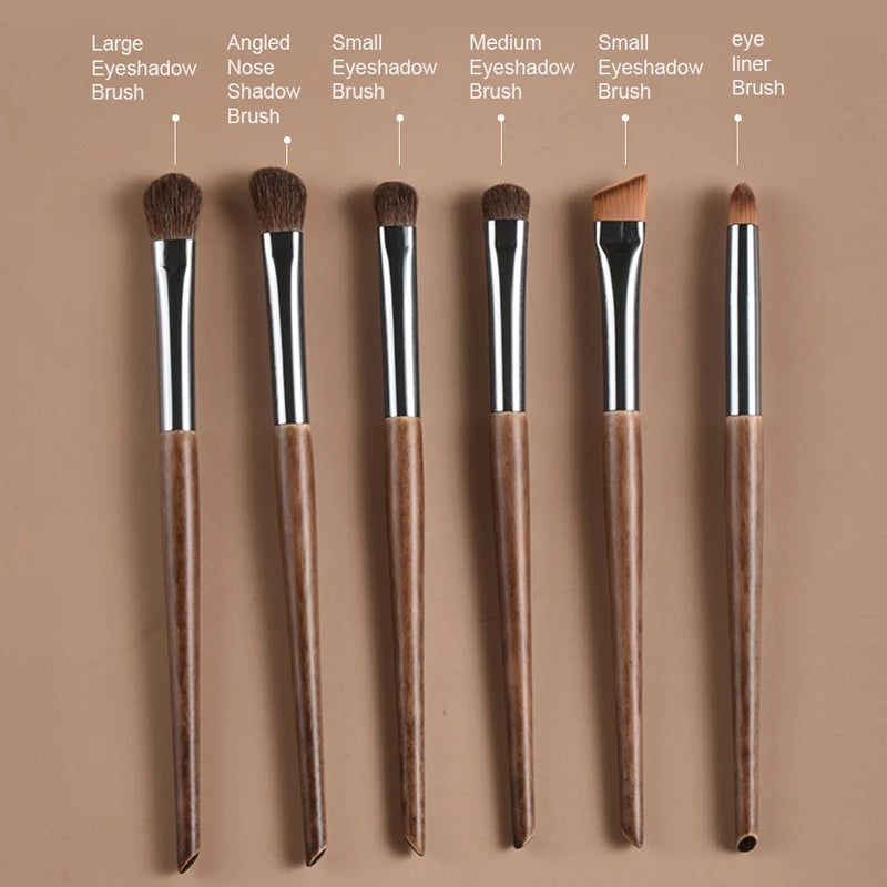 Horse Hair Makeup Brush Set with Storage Bag - Soft Natural Bristles for Face & Eyes, Professional Quality