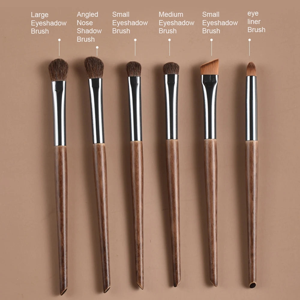 Horse Hair Makeup Brush Set with Storage Bag - Soft Natural Bristles for Face & Eyes, Professional Quality