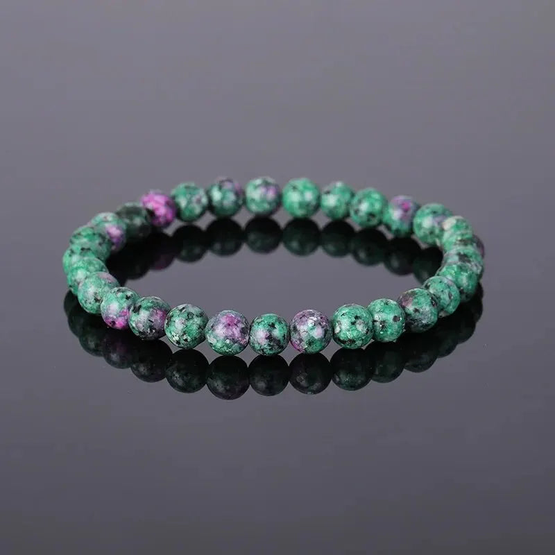 Natural Epidote Zoisite Stone Bead Bracelet for Women and Men - Fashion Jewelry Gift