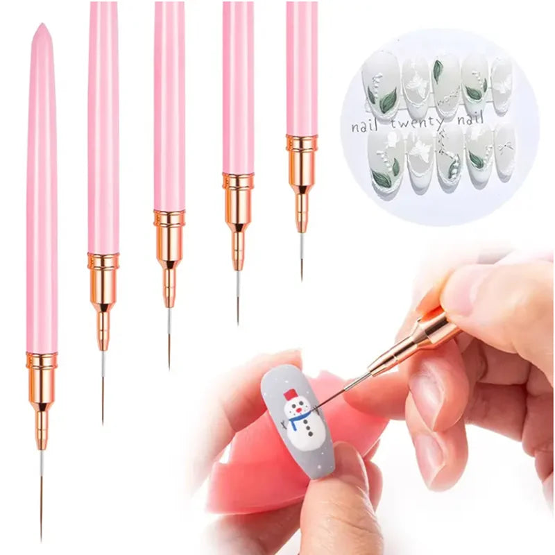 Professional Nail Art Liner Brush Set for Fine Detailing & French Designs