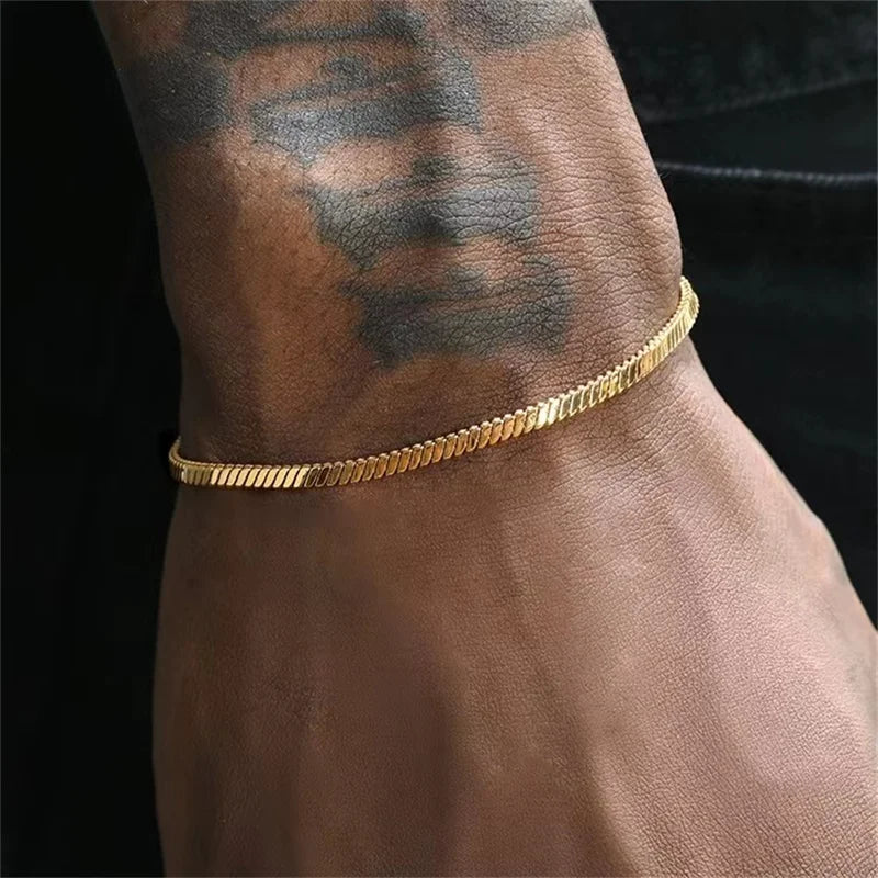 Unisex Hip Hop Snake Bone Chain Bracelet Stainless Steel Jewelry Men Women
