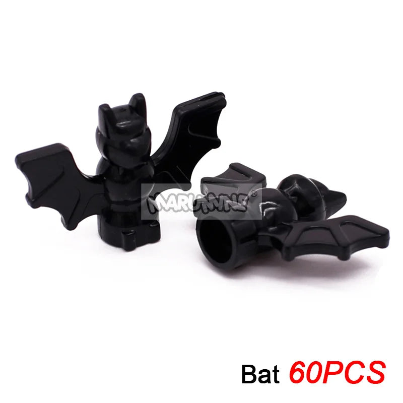 Halloween MOC Building Blocks Accessories Set - Bricks, Pumpkins, Bats, Snakes, Street Lamp