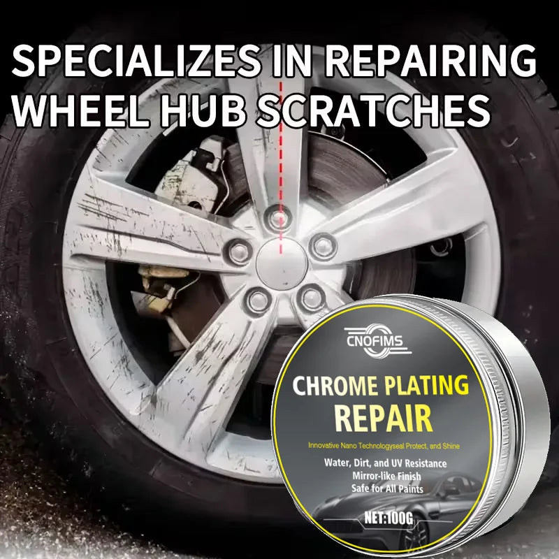Universal Chrome Polish & Restorer for Wheels Exhaust Tips Vehicle Accents - Scratch-Free Shine