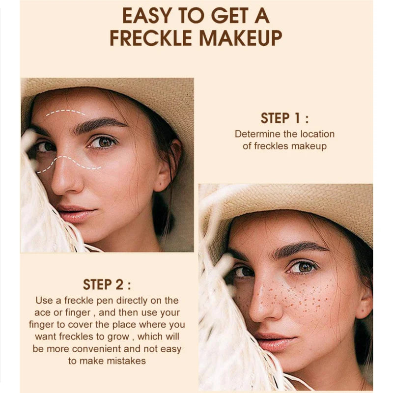 Natural Fake Freckle Pen - Waterproof, Quick-Drying Makeup Tool for Real-Like Freckles
