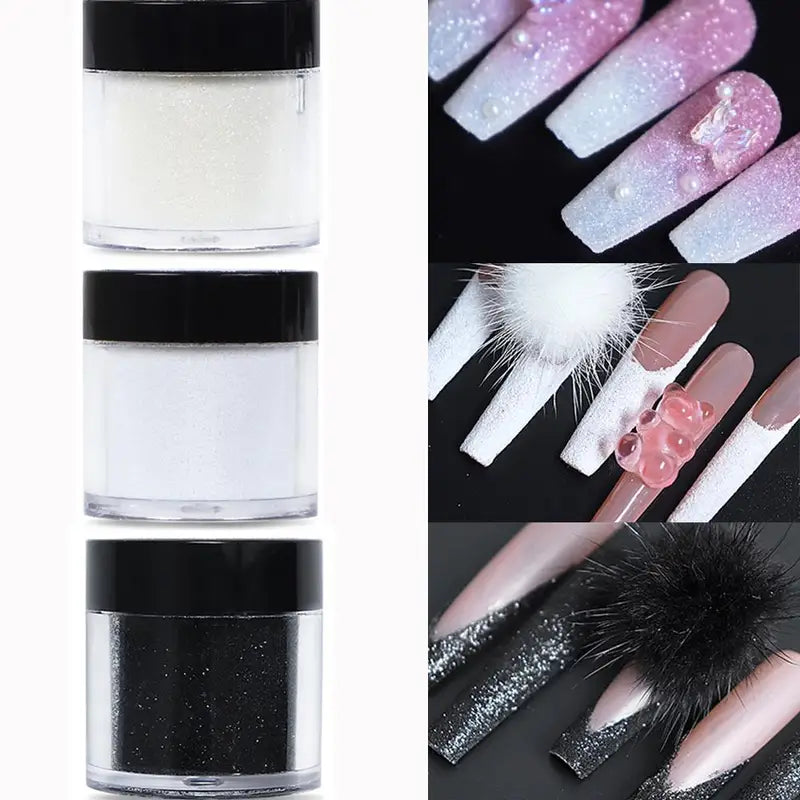 Christmas Snowflake Nail Glitter Powder - Winter Nail Art Decorations, 10g Bottle