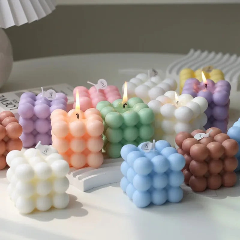 Candle Making Silicone Mold Cube Sphere Resin Gypsum Craft Kit - Reusable