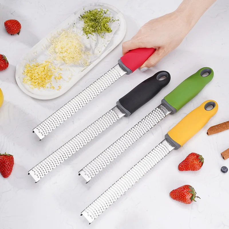 Stainless Steel Fruit Cheese Grater with Safety Cover - Multi-Color Kitchen Tool