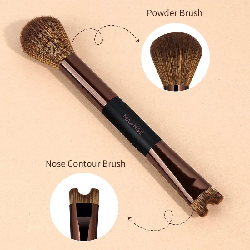 Double Head Makeup Brush for Foundation Contour Nose Facial Application