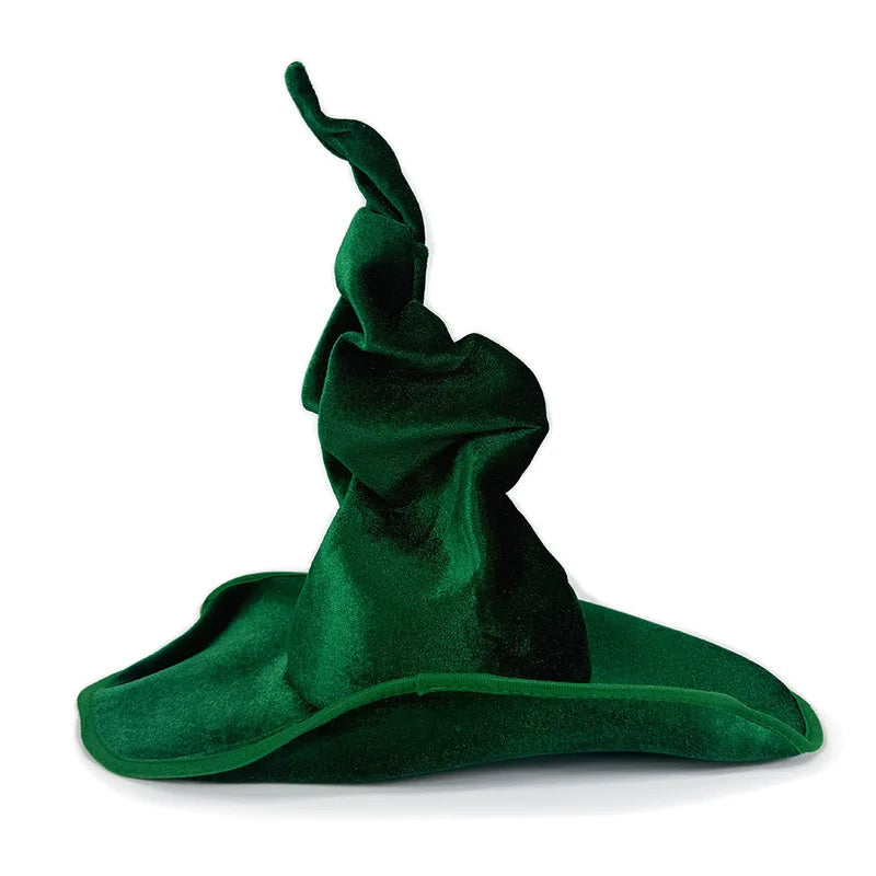 Velvet Witch Hat for Halloween Cosplay Party - Black Purple Green
