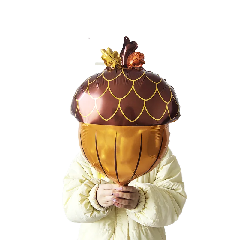 Thanksgiving Foil Balloons Party Decor Set - Squirrel, Mushroom, Leaf, Gift