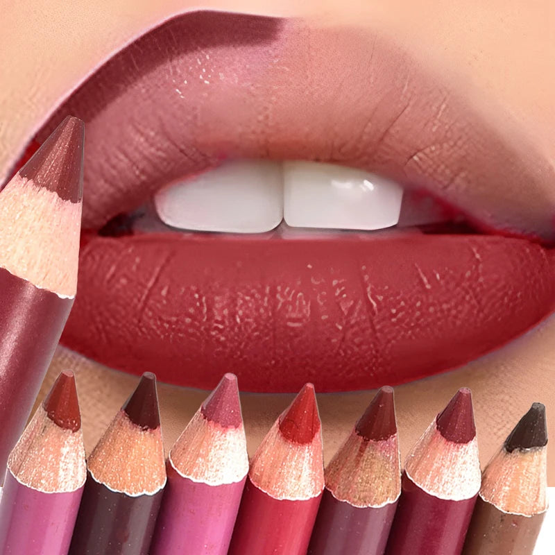 Waterproof Matte Lip Liner Pencil - Long Lasting, Non-Stick Cup, 28 Colors for Women