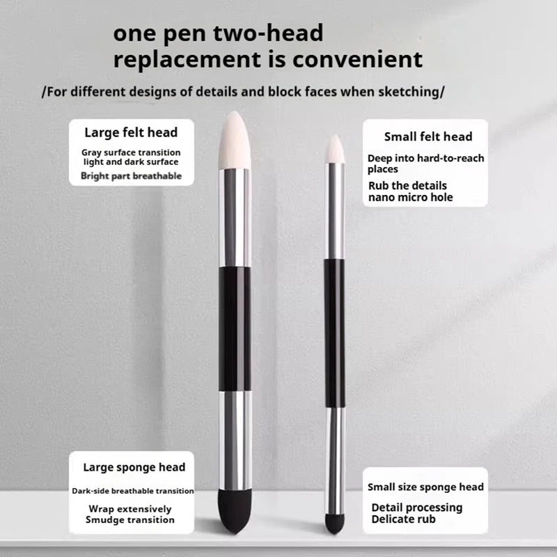 Artist Blending Sponge Pens Set - Washable Dual-Tip Pastel Foam Blenders for Drawing & Painting