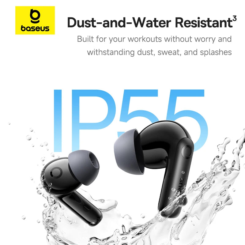 Wireless Noise Cancelling Earbuds Bluetooth 6.0 Hi-Res Sound IP55 Waterproof