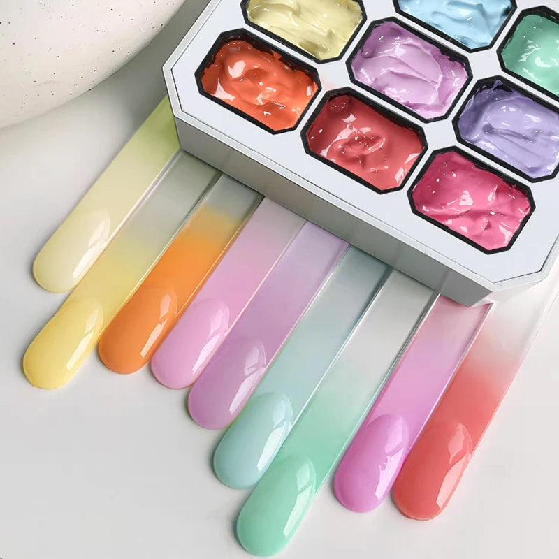 9-Color Gel Nail Polish Set - 4-in-1 Gradient & Art UV LED Soak Off