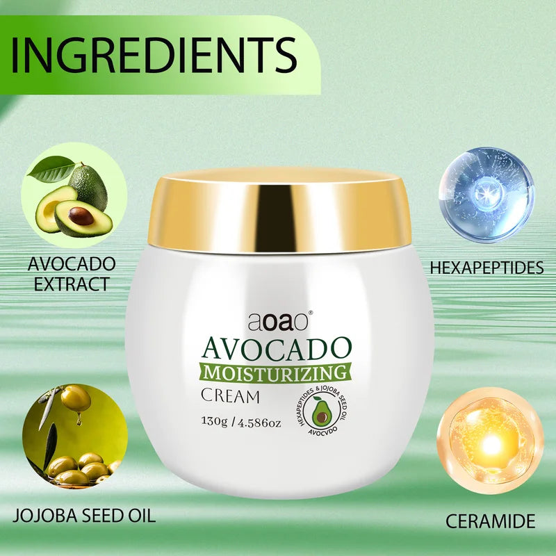 Avocado Cream with Niacinamide & Vitamin E - 130g Hydrating & Firming Moisturizer
