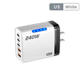 5 in 1 GaN USB-C Desktop Charger 240W Fast Phone Adapter with Braided Cables