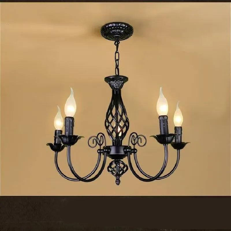European Retro Indoor Pendant Lights for Living Room Bedroom Kitchen Chandelier